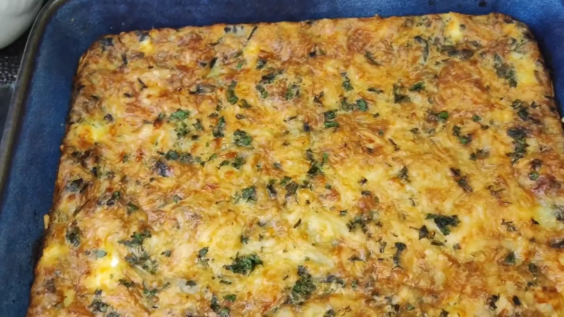Baked spinach dish ready to serve